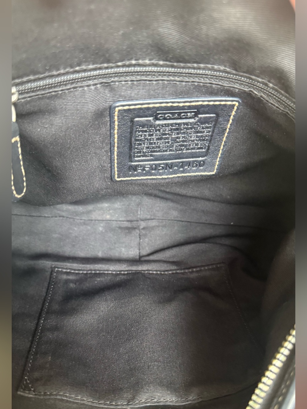COACH F05N-1460 🖤BLACK🖤 VINTAGE SIGNATURE JACQUARD LEATHER HOBO BAG 🌟EUC🌟 - Picture 14 of 17